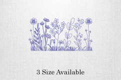 Wildflower Line Art Three Size Embroidery Design Product Image 1