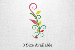 Elegant Swirl Leaf Embroidery Design Product Image 1
