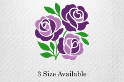 Purple Rose Trio Three Size Embroidery Design Product Image 1