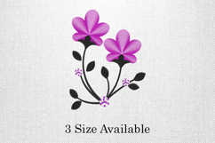 Purple Twin Floral Stem Three Size Embroidery Design Product Image 1
