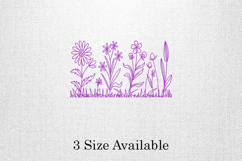 Purple Wildflower Line Three Size Embroidery Design Product Image 1