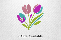 Spring Tulip Bloom Three Size Embroidery Design Product Image 1
