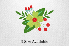 Red Berry Flower Three Size Embroidery Design Product Image 1