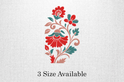 Red Green Vintage Floral Embroidery Design Product Image 1