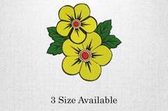 Yellow Blossom Duo Three Size Embroidery Design Product Image 1