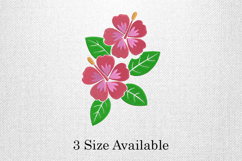 Pink Hibiscus Flower Embroidery Design Product Image 1