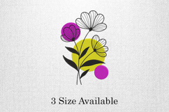 Modern Line Art Floral Three Size Embroidery Design Product Image 1