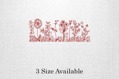 Redwork Wildflower Line Three Size Embroidery Design Product Image 1