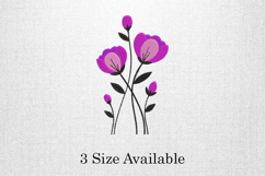 Purple Blossom Duo Floral Three Size Embroidery Design Product Image 1