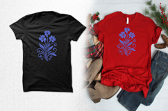 Blue Floral Swirl Leaf Three Size Embroidery Design Product Image 2