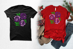 Purple Rose Trio Three Size Embroidery Design Product Image 2