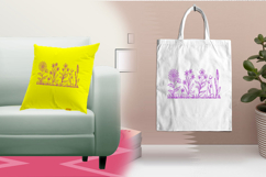 Purple Wildflower Line Three Size Embroidery Design Product Image 3