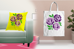 Purple Rose Trio Three Size Embroidery Design Product Image 3