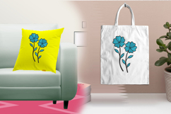 Blue Twin Bloom Floral Three Size Embroidery Design Product Image 3