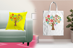 Colorful Floral Heart Tree Embroidery Design Product Image 3
