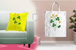 Green Clover Yellow Flower Embroidery Design Product Image 3