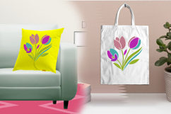 Spring Tulip Bloom Three Size Embroidery Design Product Image 3