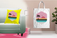 Tropical Sunset Beach Embroidery Design Product Image 3