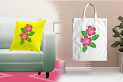 Pink Hibiscus Flower Embroidery Design Product Image 3