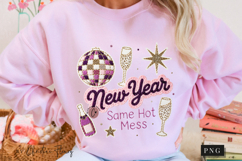 Funny New Year Same Hot Mess PNG Faux Patchwork Product Image 10
