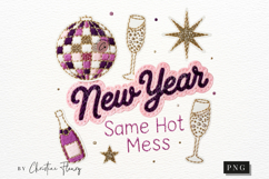 Funny New Year Same Hot Mess PNG Faux Patchwork Product Image 4