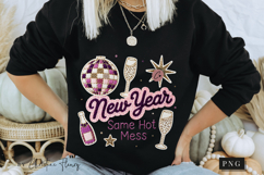 Funny New Year Same Hot Mess PNG Faux Patchwork Product Image 6