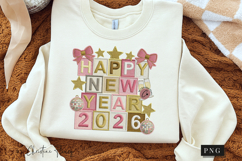 Happy New Year 2026 PNG Faux Patchwork Product Image 3
