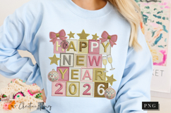 Happy New Year 2026 PNG Faux Patchwork Product Image 9