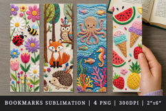 Embroidery bookmarks printable sublimation bookmark design Product Image 1