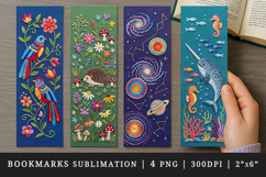 Embroidery bookmarks printable sublimation bookmark design Product Image 1