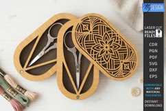 Embroidery Scissors Case Laser Cut | Sewing Tool Organizer Product Image 1