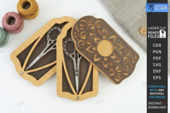 Embroidery Scissors Case Laser Cut | Sewing Tool Organizer Product Image 1