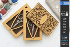 Embroidery Scissors Case Laser Cut | Sewing Tool Organizer Product Image 1