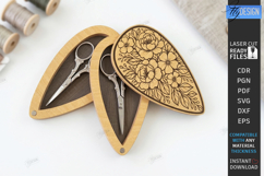 Embroidery Scissors Case Laser Cut | Sewing Tool Organizer Product Image 1