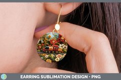 GorgeousEmbroidery Round Earrings design.