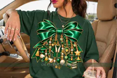 Emerald Green Graduation Bow PNG with Charms, Senior Product Image 2