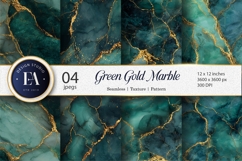 Luxury Emerald Marble with Gold Texture Digital Paper Product Image 1