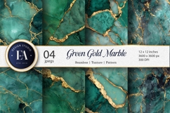 Seamless Emerald Marble with Gold Luxury Digital Paper Product Image 1