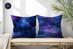 Moody Blue Purple Watercolor Texture Digital Paper Product Image 2