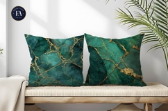 Seamless Emerald Marble with Gold Luxury Digital Paper Product Image 2