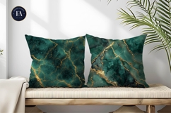 Emerald Green Marble Gold Detail Seamless Digital Paper Product Image 2