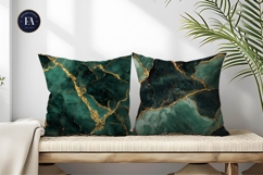 Emerald Green Marble Gold Detail Seamless Digital Paper Product Image 2