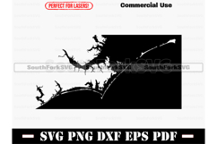 Emerald Isle NC Ocean Map Silhouette SVG PNG DXF EPS PDF Product Image 1