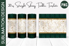 Emerald with Gold Accents 20 oz Skinny Tumbler Wrap Product Image 1