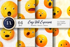 Emoji Face Bold Watercolor Expression Digital Paper Product Image 1