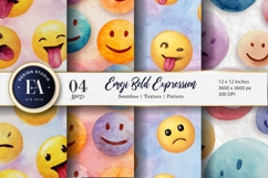 Clown Faces Watercolor Seamless Pattern Digital Paper Product Image 1