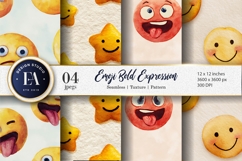 Seamless Watercolor Clown Faces Pattern Digital Paper Product Image 1