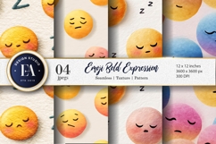 Artistic Watercolor Clown Faces Seamless Digital Paper Product Image 1