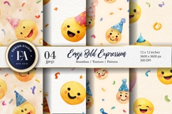 Artistic Watercolor Clown Faces Seamless Digital Paper Product Image 1