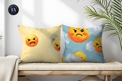 Emoji Face Bold Expression Watercolor Seamless Digital Paper Product Image 2